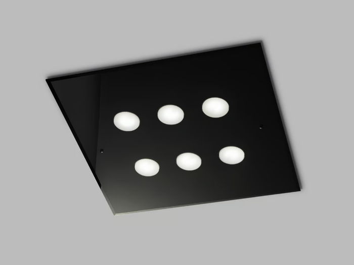 DADO L 60 x 60 - LED glass ceiling lamp _ Metal Lux